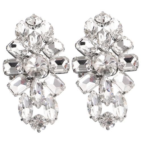 Healvian Abnehmbare Strass Schuhclips für Damen Funkelnde Schuhdekoration mit Schmucksteinbesatz Stilvolle Pumps Zubehör für Hochzeit Party und Abschlussball Weiß von Healvian