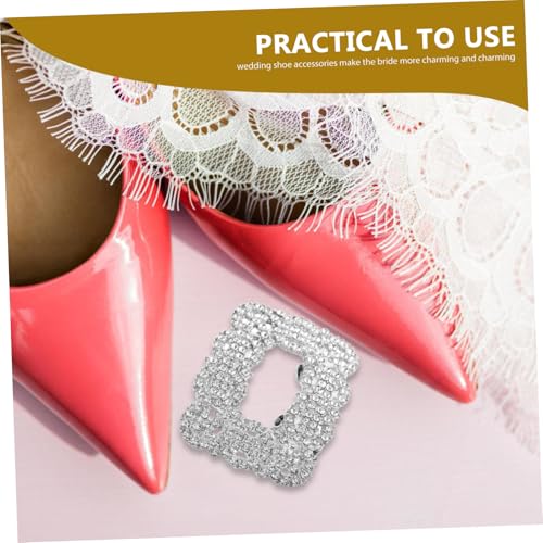 Healvian Abnehmbare Strass Schuhclips für High Heels Brautschuhe Dekoration Funkelnde Hochzeitsschuh Schnallen Metallische Weiße Schuhverzierung für Damen von Healvian