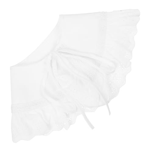 Healvian Abnehmbarer Damen Fake Collar Spitzenkragen Baumwolle Holzohren Stil Mode Bolero Krageneinsatz für Kleider Pullover Shirts von Healvian