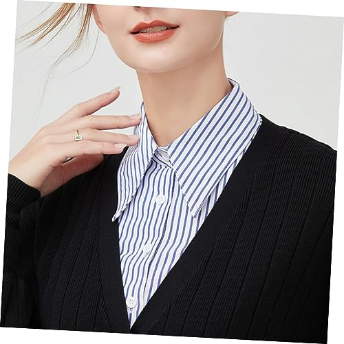 Healvian Abnehmbarer Damen Fake Kragen aus Baumwolle Vielseitiger Gestreifter Hemdkragen für Blusen und Pullover Weicher Bequemer Krageneinsatz mit Schlichtem Design für Alltag und Herbst von Healvian