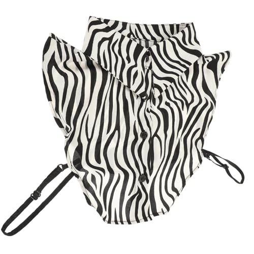 Healvian Abnehmbarer Damen Fake Kragen aus Baumwolle Zebra Muster Blusenkragen Weicher Einsatz für Pullover Kleider Jacken Vielseitig für Büro Party und Alltag Geeignet Zufällige Farbe von Healvian