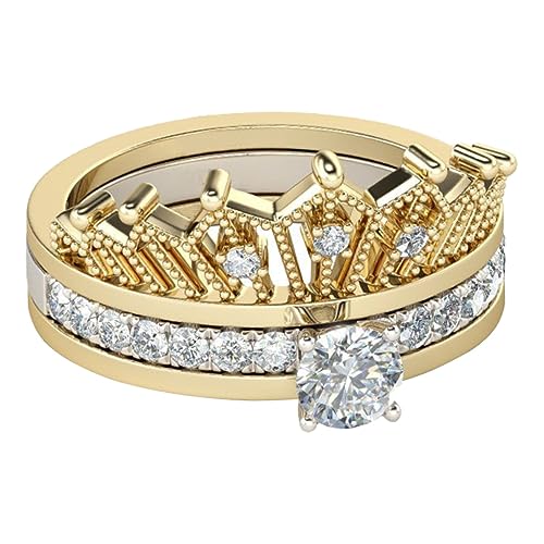 Healvian Abnehmbarer Damenring Kronenstil Und Strass Pflegeleicht Und Modisch Für Jeden Anlass von Healvian