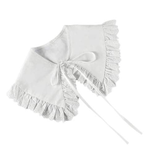 Healvian Abnehmbarer Spitzen Kragen für Damen Bestickter Fake Collar Eleganter Baumwoll Halsteil Modischer Einsatz für Blusen Kleider Jacken und Mäntel Atmungsaktiv und Angenehm von Healvian