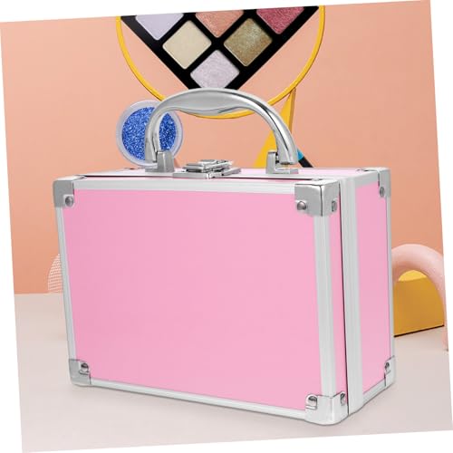 Healvian Aluminiumlegierung Kosmetikkoffer Klein Tragbar Make up Organizer Schminkkoffer Reise Make up Aufbewahrungskoffer Rosa Robust Langlebig Vielseitig für Unterwegs von Healvian