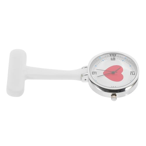 Healvian Ansteck-Armbanduhr Taschenuhr Anstecknadel Für Krankenschwestern Krankenpflegeuhren Anhängeruhr Für Krankenschwestern Krankenschwester-uhrenclip Krankenschwester Uhr Weiß Metall von Healvian
