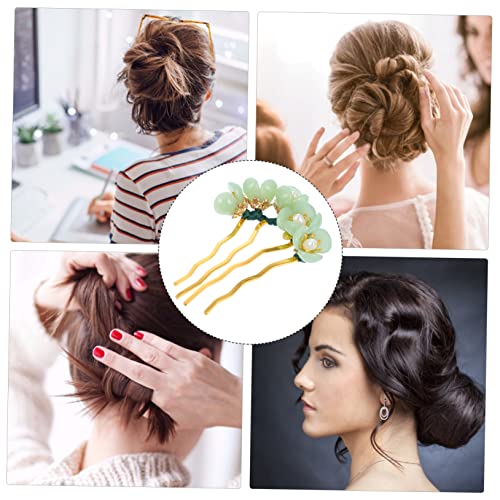 Healvian Antike Jade Haarnadel mit Lotusblüte Quaste Hanfu Haarschmuck Handgefertigte Chinesische Haarspange Eleganter Retro Stil für Damen und Traditionelle Frisuren von Healvian