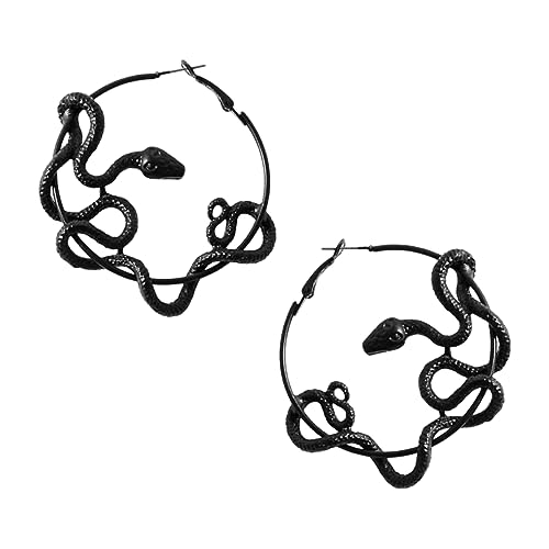 Healvian Antike Schlangenohrringe Damen Kreative Drachen Design Ohrstecker Langlebiger Legierung Schwarz Vintage Punk Schmuck von Healvian
