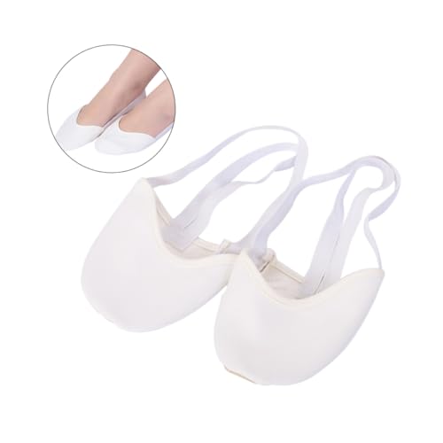 Healvian Antirutsch Ballettschläppchen Damen und Mädchen Atmungsaktive Weiße Tanzsocken mit Elastischem Knöchelband rutschfeste Halbspitzen Ballett Socks Xs Geeignet für Ballett und Indoor von Healvian