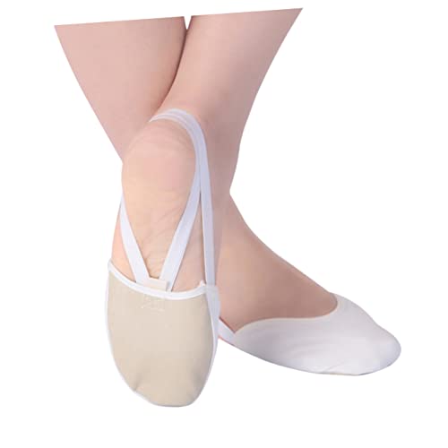 Healvian Antirutsch Tanzsocken Weiß S für Damen Mädchen Ballett Halbsohle Yoga rutschfeste Atmungsaktive Indoor Tanzschuhe von Healvian