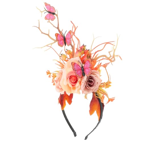 Healvian Antlers Kopfband Mit Baumzweigen Und Blumen Simuliertes Festival-accessoire Für Cosplay Und Partys Dekoratives Haarband Für Besondere Anlässe von Healvian