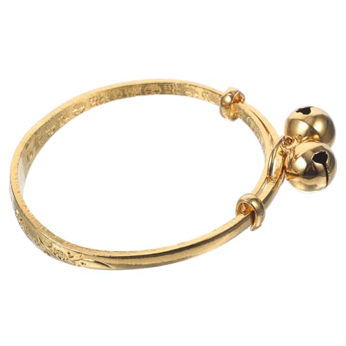 Healvian Armband Imitation Gold mit Glocke Innendurchmesser Stilvolles Mädchen Bangle Zartes für Junge Mädchen Geburtstags und Taufsymbol Modisches Kinderschmuckstück von Healvian
