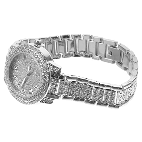Healvian Diamantuhr Herren Armbanduhr mit Metallarmband Quarz Uhr für Geschäftsleute Uhren für Männer Verstellbar Stilvolles Design von Healvian
