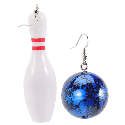 Healvian Asymmetrische Bowling Ohrringe Damen Sport Ohrhänger Blaue Bowlingkugel Anhänger Modischer Schmuck für Bowlingfans und Sportliebhaber von Healvian