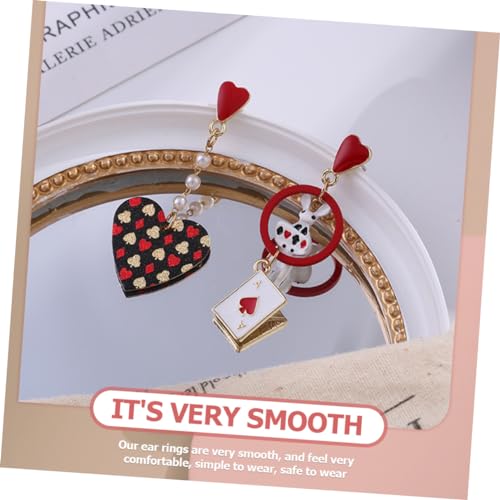 Healvian Asymmetrische Poker-ohrringe Mit Herz Und Hänge-design Für Damen Kreative Und Stylische Ohrhänger Geschenk Für Mädchen Und Frauen von Healvian