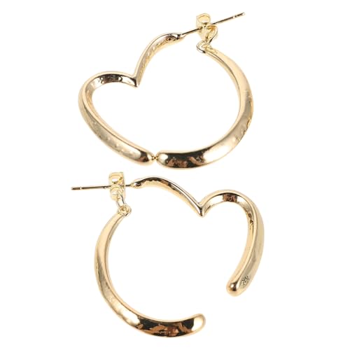Healvian Asymmetrische Große Herz Ohrringe Goldfarbene Dangle Creolen Damen Modeschmuck Leicht und Langlebig für Alltag und Festliche Anlässe von Healvian