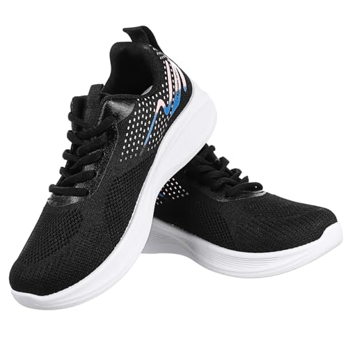 Healvian Atmungsaktive Damen Sneaker rutschfeste Sportschuhe mit Leichtem Mesh Vielseitige Fitness und Laufschuhe für Gym Tennis und Alltag Schwarz von Healvian