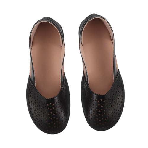 Healvian Atmungsaktive Damensandalen mit Geschlossenem Zehenbereich Modische Langlebige Keilschuhe in Schwarz Minimalistischer Stil Niedriger Absatz für Sommer und Outdoor-spaziergänge von Healvian