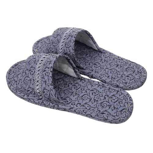 Healvian Atmungsaktive Leichte Hausschuhe mit Stoffsohle Waschbar Faltbar Offene Zehen Komfortabel für Herren und Gäste Geräuscharm für Hotel Reise Spa und Zuhause Fuß von Healvian