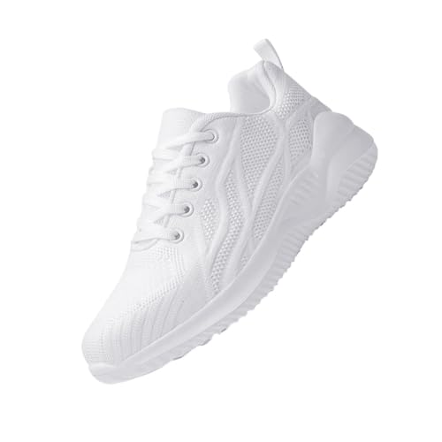 Healvian Atmungsaktive Mesh Laufschuhe Damen Casual Schuhe rutschfeste Sportschuhe Leicht Bequem für Training und Freizeit Weiß von Healvian
