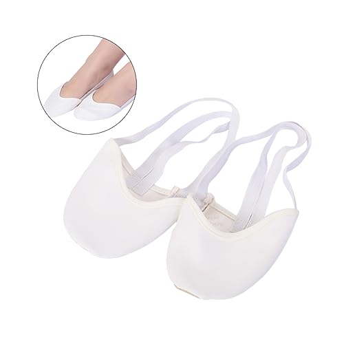 Healvian Atmungsaktive rutschfeste Tanzsocken Damen und Mädchen Halbsocken mit Elastischem Knöchelband Komfortabel für Ballett Yoga Belly Dance und Weiß von Healvian