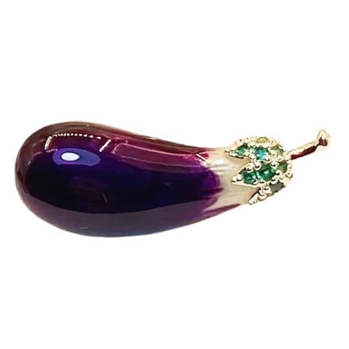 Healvian Auberginen brosche Damen Anstecknadel Schmuck für Kleidung Strickjacken Pullover Dekoratives Accessoire für Frauen Mutter Freundin von Healvian