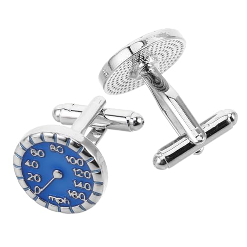 Healvian Auto Tacho Manschettenknöpfe Blau Metall Kratzfest Business Hochzeitsanzug Herren Accessoires für Vater und Bräutigam von Healvian
