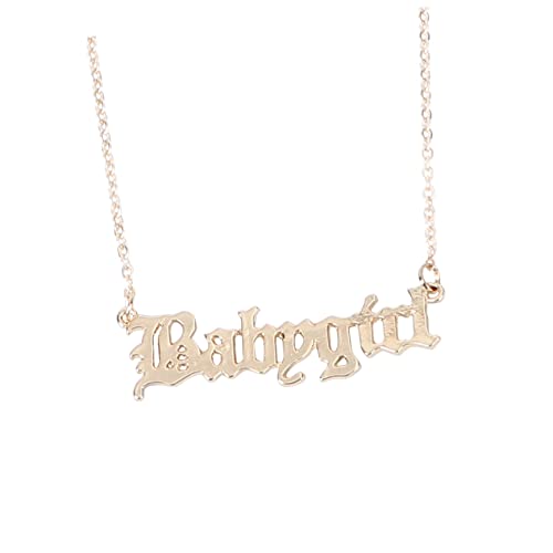 Healvian Babygirl Buchstaben Kette Modischer Anhänger Halskette Damen Schmuck für Besondere Anlässe Wie Geburtstag Hochzeit Valentinstag von Healvian