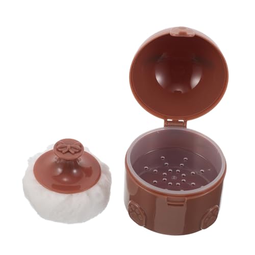 Healvian Babypuderbox mit Weichem Puff Kompakte Wiederbefüllbare Staubpuder-dose aus Kunststoff Tragbarer Organizer für Lose Puder für Make-up-anwendung Unterwegs von Healvian