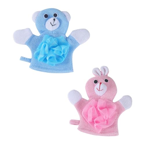 Healvian Badehaut-set 2-teilig Badeschrubber Für Kinder Cartoon-badeschaumschrubber Weiches Handtuch Für Kinderbad von Healvian