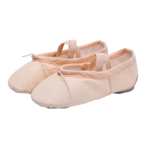 Healvian Ballettschuhe Mädchen Weiche Sohle Leicht Stretchgürtel Atmungsaktiv Yogaschuhe für Komfortable Tanzschläppchen für Ballett und Yoga von Healvian