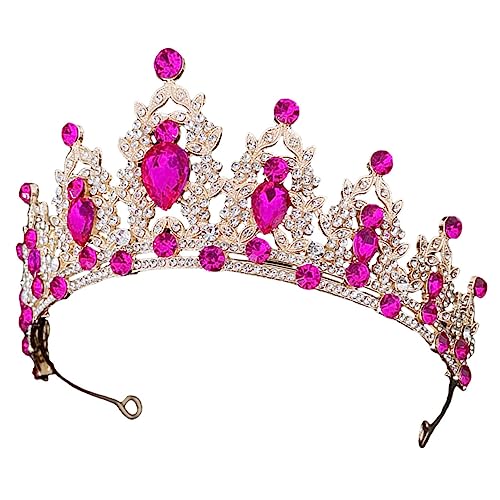 Healvian Barock Damen Tiara Kristallkrone Hochzeit Haarschmuck Braut Geburtstagskostüm Cosplay Festlich Eleganter Kopfschmuck für Braut Mädchen Party Abschlussball von Healvian