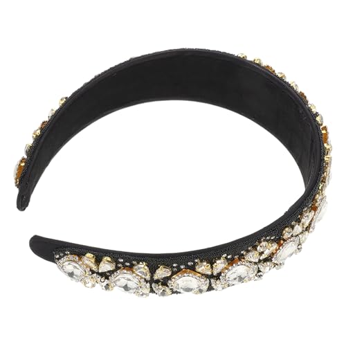 Healvian Barock Haarschmuck Stirnband mit Funkelnden Strasssteinen Breites Leichtes Haarband für Hochzeit Party und Festliche Anlässe Dekoratives Damen Accessoire von Healvian