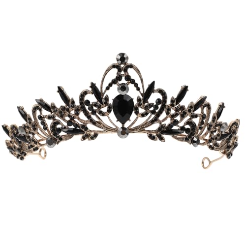 Healvian Barock Vintage Schwarze Prinzessin Krone Haarschmuck Hochzeit Strass Diadem Damen Braut Accessoire Chic Glamouröse Kopfbedeckung für Festliche Anlässe Healvian Barock Vintage Schwarze Prinzessin Krone Haarschmuck Hochzeit Strass Diadem Damen Braut Accessoire Chic Glamouröse Kopfbedeckung für Festliche Anlässe von Healvian