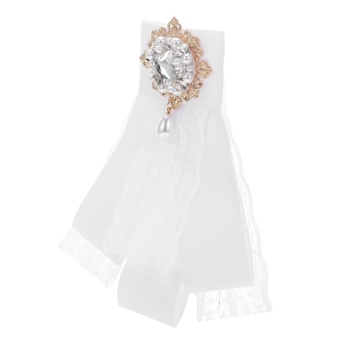 Healvian Barock-spitzen-schleifenbrosche Weiß mit Kunstperlen und Strass Vielseitige Anstecknadel für Kleidung Taschen und Haaraccessoire Feine Handarbeit Schleifenband Brosche Anstecknadel Healvian Barock-spitzen-schleifenbrosche Weiß mit Kunstperlen und Strass Vielseitige Anstecknadel für Kleidung Taschen und Haaraccessoire Feine Handarbeit Schleifenband Brosche Anstecknadel von Healvian