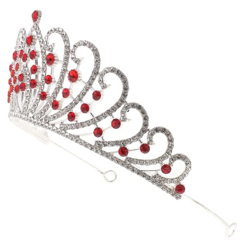 Healvian Barocke Brautkrone mit Funkelnden Strasssteinen Silberfarbene Damen Tiara für Hochzeit Party und Verlobung Langlebiges Legierungsmaterial Stabiles Brautschmuck Accessoire von Healvian