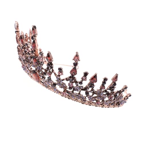 Healvian Barocke Legierungs Krone Geburtstags Tiara Retro Haarschmuck für Damen und Mädchen Leichtes Design Komfortabel Eleganter Kopfschmuck für Hochzeit Party Fest und Geburtstag von Healvian
