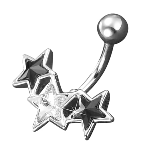 Healvian Bauchnabelring Sternform Damen Piercing Schmuck Zirkonia Körperschmuck für Strandparty Geschenkideen Modisch Langlebig von Healvian