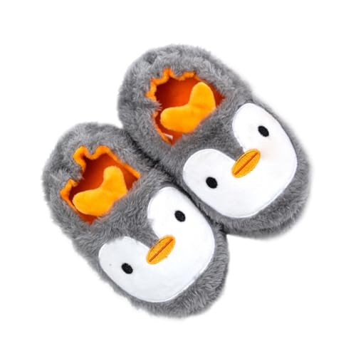 Healvian Baumwoll Hausschuhe Herbst Winter Warm Pantoffeln mit Cartoon Pinguin Motiv Rutschfeste Geschlossene Fersen Atmungsaktiv und Langlebig Geeignet für Jungen und Mädchen Innenlänge von Healvian