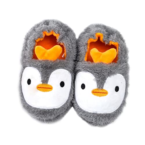 Healvian Baumwoll Hausschuhe Winter Warm Atmungsaktiv Niedlicher Pinguin Design Rutschfest für Jungen Mädchen Herbst und Winter Geeignet von Healvian
