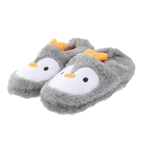 Healvian Baumwollhausschuhe Herbst Winter Warm Cartoon Pinguin Pantoffeln Atmungsaktiv Rutschfest Innenbereich Jungen Mädchen Innenlänge von Healvian