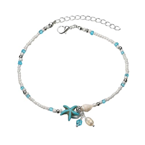 Healvian Beaded Shell Fußkettchen für Damen Strand Schmuck mit Muscheln Verstellbares Armband Modisches Beach Accessoire für Sommerparty und Alltag von Healvian