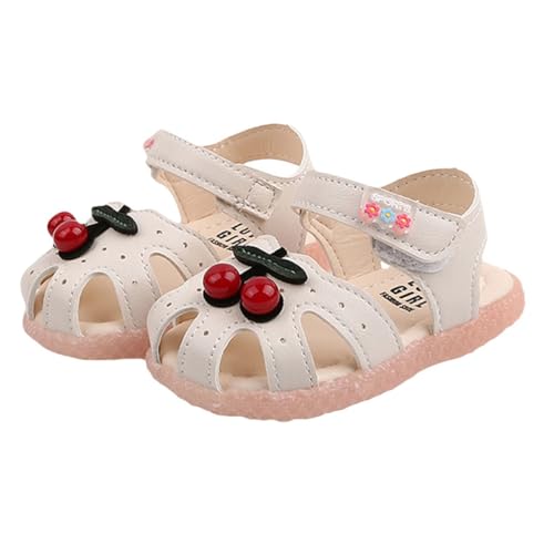 Healvian Beige Sandalen mit Weichem Atmungsaktivem Boden Süßem Kirschmuster Strapazierfähig und Bequem Sommerliche Schuhe für Kleine Mädchen von Healvian