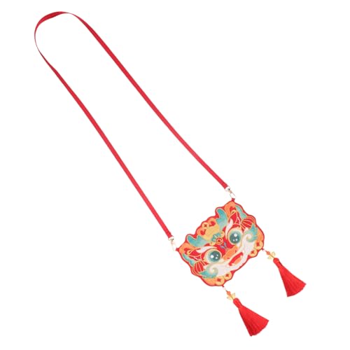 Healvian Bestickte Chinesische Crossbody Tasche mit Drachenmotiv Verstellbarer Riemen Niedliche Umhängetasche für Damen Hanfu Accessoire für Chinesisches Neujahr und Alltag von Healvian
