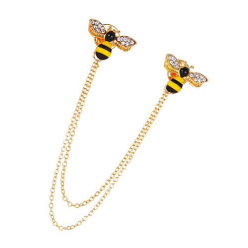 Healvian Biene Brosche mit Funkelnden Strasssteinen Modische Anstecknadel für Hemdkragen und Anzug Vielseitiges Accessoire für Damen und Herren für Besondere Anlässe von Healvian