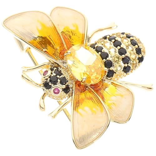 Healvian Bienen Brosche Anstecknadel Goldfarbene Tier Pin für Kleidung Rucksack Blazer Damen Herren Modeaccessoire Klein Leicht Retro Elegant von Healvian