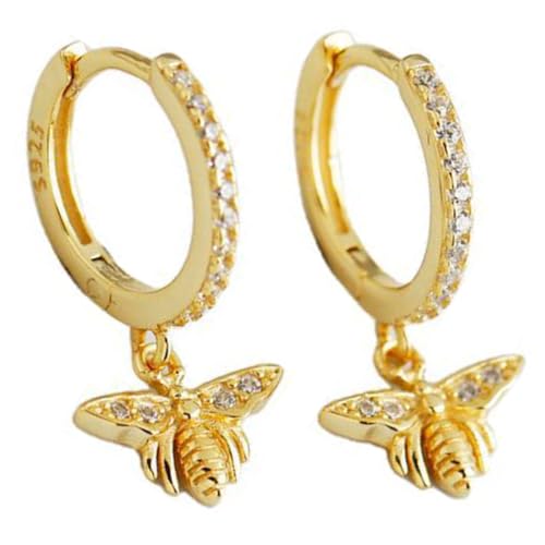 Healvian Bienenohrringe Damen Creolen Edelstahl Komfortabel Modisch Bee Design Statement Ohrringe Für Alltag Und Party Schmuck Für Frauen Mädchen von Healvian