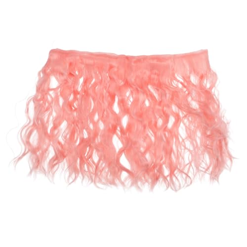 Healvian Bjd Puppenperücke Diy Lockige Kunsthaar Perücke für Puppen Rosa Milchseiden Wolle Nahtlose Integration und Vielseitige Stylingmöglichkeiten für Kreative Puppenmode von Healvian