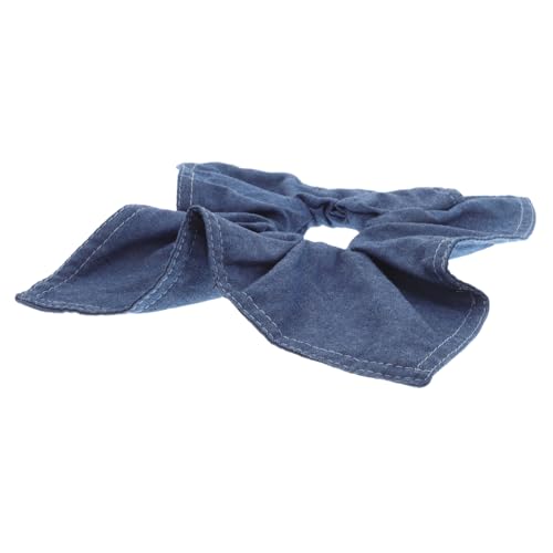 Healvian Blaues Denim Haargummi mit Elastischem Dickem Stoff für Dickes Lockiges Haar Quadratischer Multifunktionaler Haarschal als Haargummi Haarband und Halstuch für Damen und Mädchen von Healvian