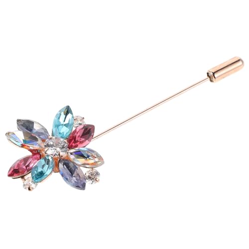 Healvian Blütenbrosche mit Zirkonia Kristallen Vielseitige Anstecknadel für Mantel Pullover Schal Sicherer Steckverschluss Leicht und Kompakt Modisches Accessoire für Damen und Herren bei von Healvian