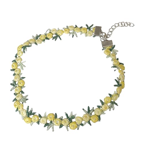 Healvian Blumenkragen Für Netter Schmuck Gießen Halskette Mädchen Halsschmuck Modekette Süßer Halsreif Yellow Healvian Blumenkragen Für Netter Schmuck Gießen Halskette Mädchen Halsschmuck Modekette Süßer Halsreif Yellow von Healvian